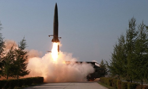 Hình ảnh Triều Tiên phóng tên lửa ngày 9/5/2019 (Ảnh: KCNA).