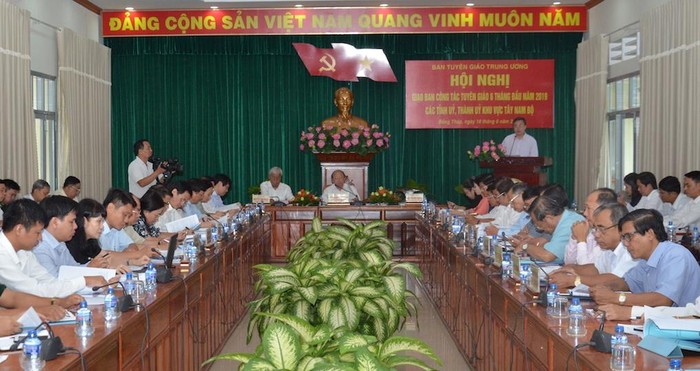 Quang cảnh Hội nghị giao ban công tác Tuyên giáo 6 tháng đầu năm 2019 các tỉnh thành uỷ khu vực Tây Nam Bộ - Ảnh: PC.