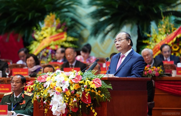 Thủ tướng Nguyễn Xuân Phúc phát biểu tại Đại hội - Ảnh: VGP/Quang Hiếu.