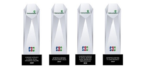 Các giải thưởng JCB trao tặng cho Vietcombank trong năm 2019.