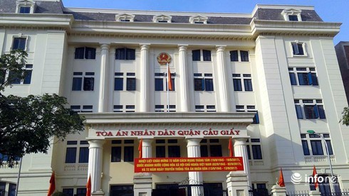 Trụ sở Tòa án nhân dân quận Cầu Giấy, Hà Nội (Ảnh: infonet).