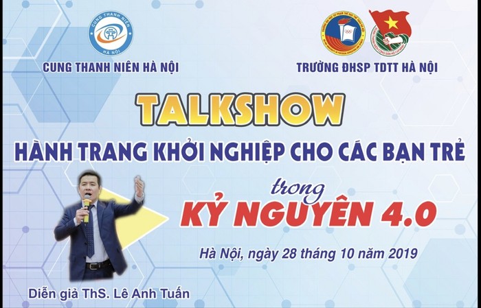 Thạc sĩ Lê Anh Tuấn - Phó chủ nhiệm Văn phòng hỗ trợ khởi nghiệp thành phố Hà Nội - Diễn giả của chương trình Talkshow. Ảnh: MT.