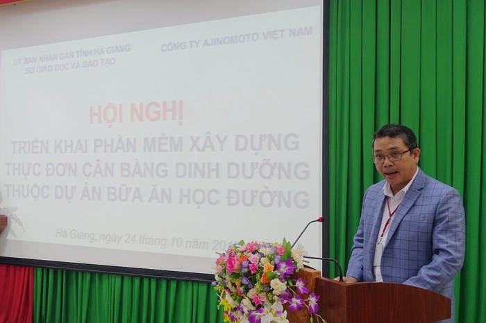 Ông Nguyễn Duy Hiếu – đại diên Công ty Ajinomoto Việt Nam chia sẻ về dự án tại hội nghị.