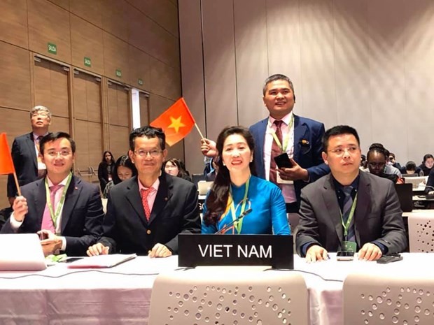 Đoàn Việt Nam tham dự hội nghị. (Ảnh: Phạm Cao Quý)
