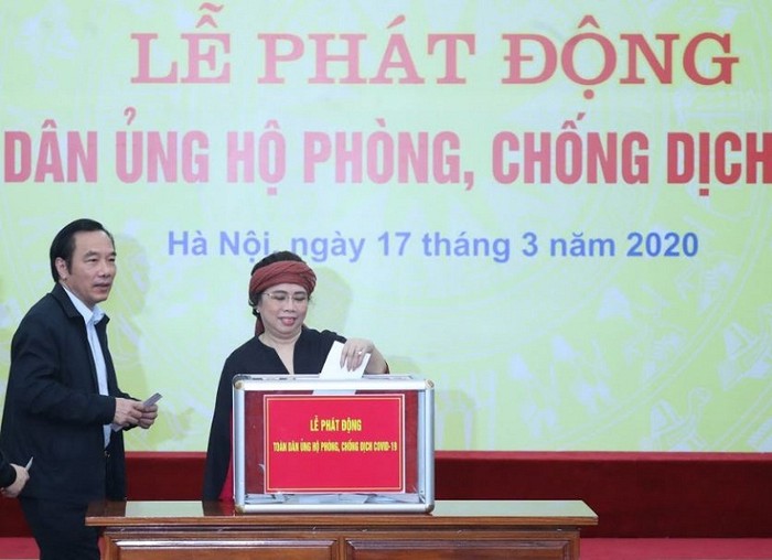 Bà Thái Hương, Phó Chủ tịch Hội đồng quản trị, Tổng Giám đốc Ngân hàng Thương mại cổ phần Bắc Á tại buổi lễ phát động.