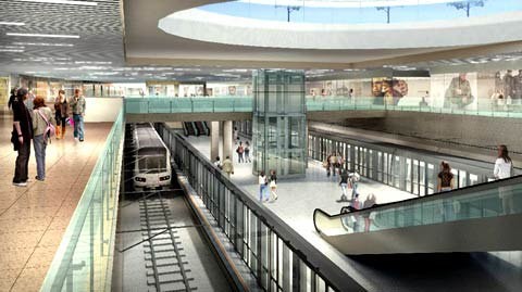Mô hình nhà ga metro ngầm kết hợp trung tâm thương mại mà thành phố sẽ có trong tương lai