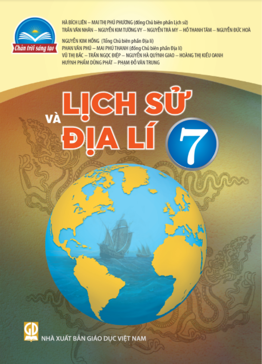 Sách Lịch sử và Địa lý 7, thuộc bộ sách Chân trời sáng tạo, Nhà xuất bản Giáo dục Việt Nam.