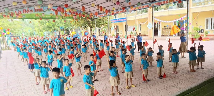Học sinh Trường Mầm non Tân Hưng (huyện Sóc Sơn, Hà Nội). Ảnh website nhà trường.