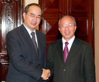Chủ tịch Ủy ban phía Việt Nam, Phó Thủ tướng Chính phủ Nguyễn Thiện Nhân và Chủ tịch Ủy ban phía Trung Quốc, Ủy viên Quốc vụ viện Đới Bỉnh Quốc - Ảnh Chinhphu.vn