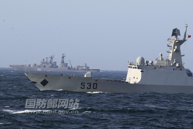Trung-Nga diễn tập chống tàu ngầm ở biển Hoàng Hải.