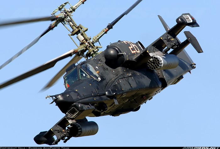Ka-50 - máy bay trực thăng tấn công một chỗ ngồi của Nga, được thiết kế với khả năng tấn công mạnh. Loại trực thăng này do công ty Kamov nghiên cứu và chế tạo.