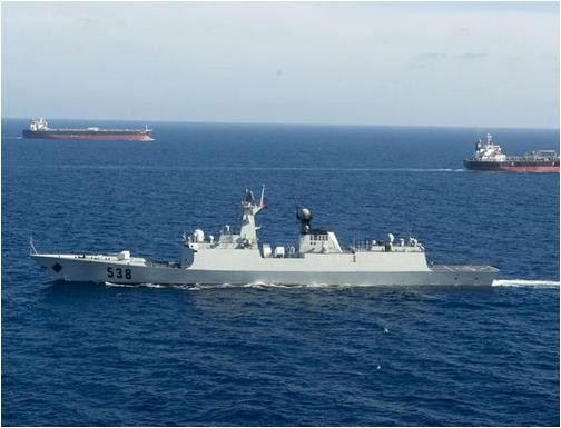 Tàu hộ vệ Yên Đài Project 054A của Hạm đội Bắc Hải tham gia biên đội tàu Liêu Ninh xuống Biển Đông.