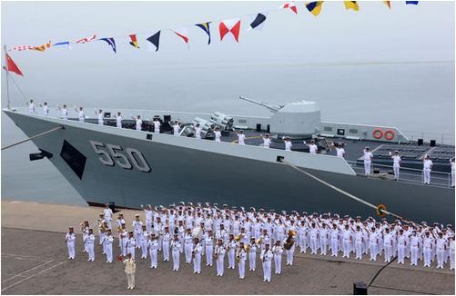 Tàu hộ vệ tên lửa Duy Phường Project 054A, Hạm đội Bắc Hải theo biên đội tàu Liêu Ninh xuống Biển Đông.