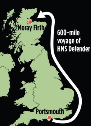 Đường cơ động khẩn của chiến hạm Anh HMS Defender
