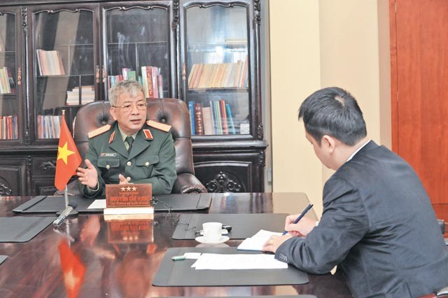 Thượng tướng Nguyễn Chí Vịnh trong buổi trao đổi cùng P/V Báo Nhân Dân.