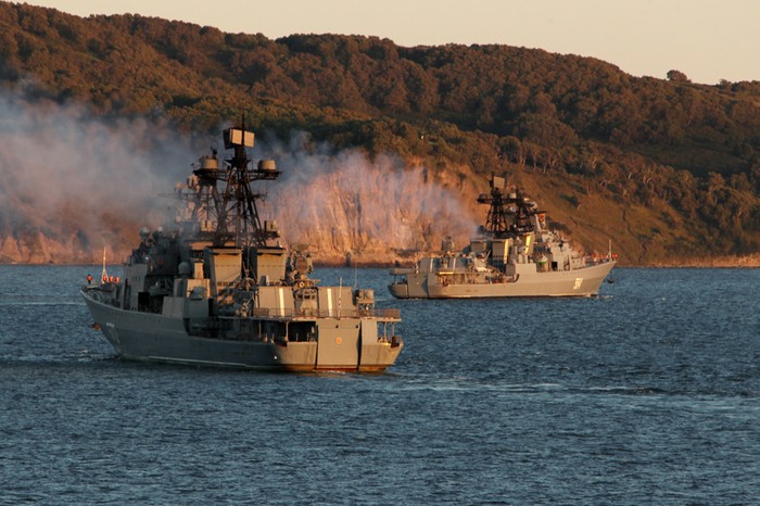 Tàu chiến của Hạm đội Thái Bình Dương, Hải quân Nga tham gia diễn tập hợp thành
