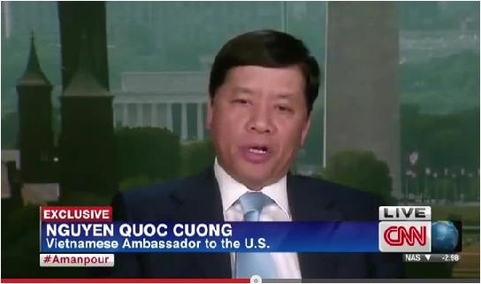 Đại sứ đặc mệnh toàn quyền nước CHXHCN Việt Nam tại Hợp chủng quốc Hoa Kỳ Nguyễn Quốc Cường trả lời hãng tin CNN