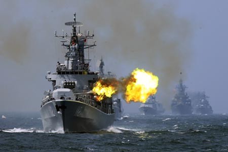 Hải quân TQ tập trận với Nga trên Biển Hoa Đông (minh họa)