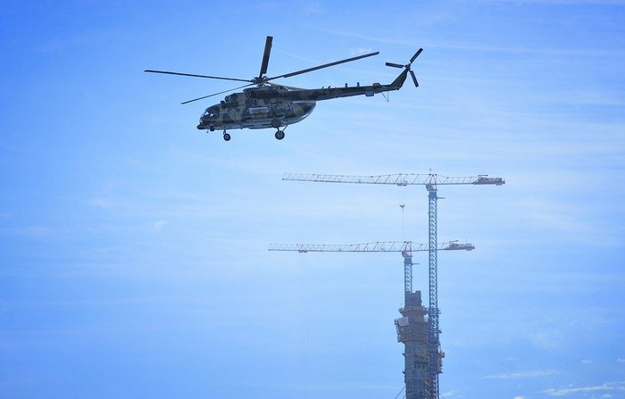 Trực thăng Mi-8 của Lực lượng chống khủng bố Nga đang làm nhiệm vụ