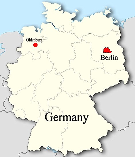 Oldenburg nằm ở phía Tây Bắc Đức chính là nơi Ronald Hughes phát hiện ra chiếc UFO