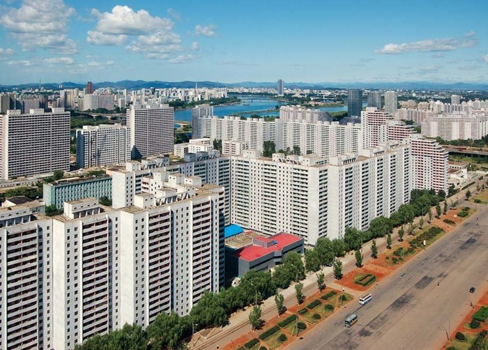 Những tòa nhà chung cư ở Bình Nhưỡng.