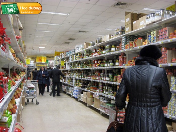 Một siêu thị thông thường tại Nga, nơi mà các bạn sinh viên Việt Nam hay đến đây mua đồ.