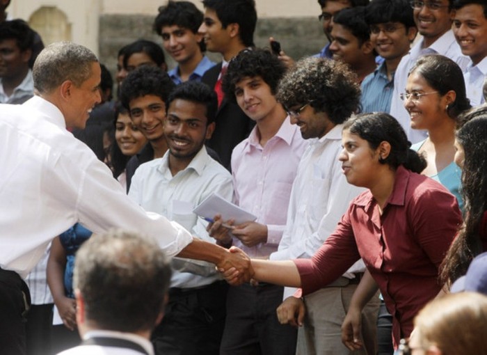 Tổng thống Mỹ, Barack Obama gặp gỡ sinh viên Ấn Độ