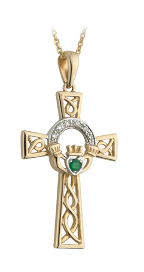 Mặt dây chuyền dấu thập Celtic cùng biểu trưng Claddagh và nút thắt Celtic dạng đơn giản