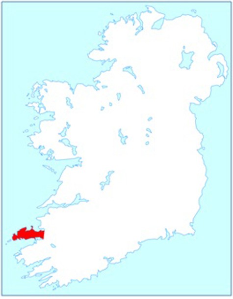 Vị trí bán đảo Dingle trên bản đồ Ireland