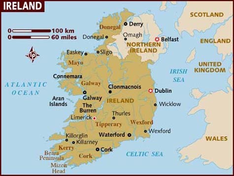 Bản đồ Ireland nhìn giống…