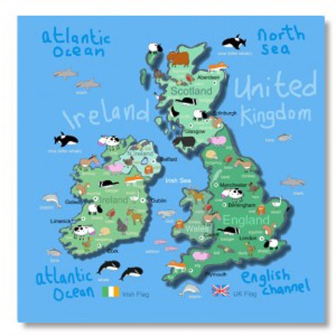 Bản đồ động vật ở Ai len và vương quốc Anh =)).