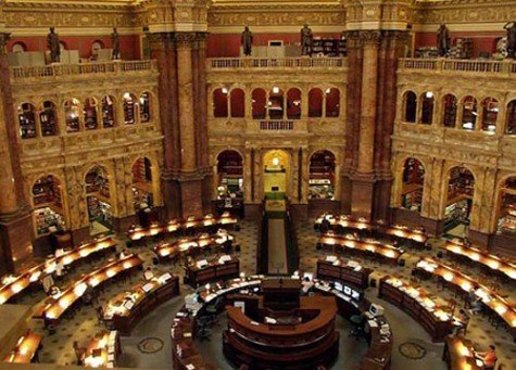 Thư viện của quốc hội, Washinton DC Đây là thư viện nghiên cứu của quốc hội Hoa Kỳ và được biết đến là thư viện rộng lớn nhất thế giới với số lượng giá sách và sách khổng lồ.