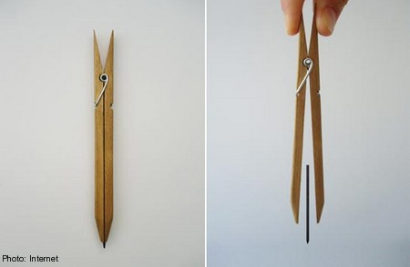 Một ý tưởng vô cùng độc đáo khác của học sinh Nhật Bản là sử dụng kẹp quần áo để kẹp bút chì.