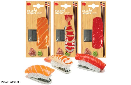 Những chiếc dập ghim lấy cảm hứng từ món sushi rất hấp dẫn.