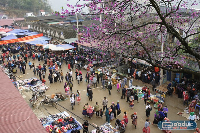 Thị trấn Cốc Pài, huyện Xín Mần - Hà Giang với chợ phiên họp vào Chủ nhật hàng tuần. Ảnh: Tùng Dương.