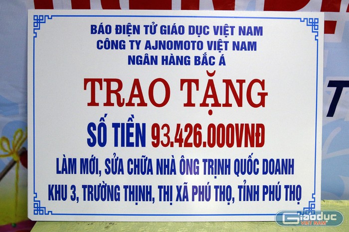 Số tiền dùng để làm mới và sửa chữa ngôi nhà của ông Trịnh Quốc Doanh. Ảnh: Tùng Dương.