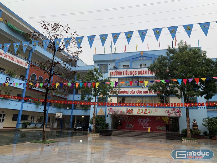 Trường Tiểu học Đoàn Thị Điểm (Hà Nội) vào sáng ngày 3/2/2020. Ảnh: Tùng Dương.