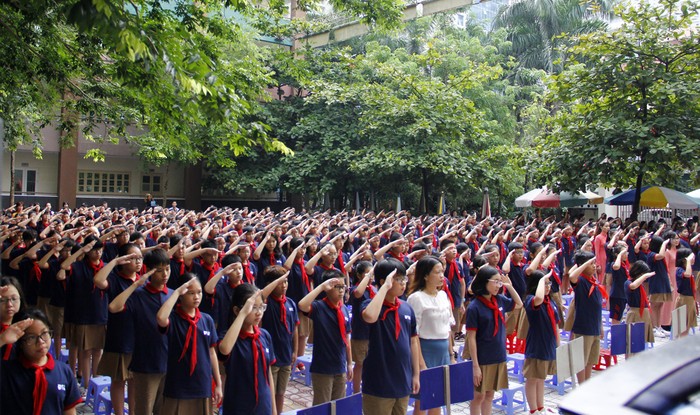 Các em học sinh của Trường Trung học cơ sở Đoàn Thị Điểm (quận Nam Từ Liêm, Hà Nội) trong năm học 2019. Ảnh minh họa: Nhà trường cung cấp.