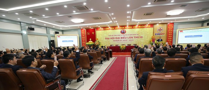 Toàn cảnh Đại hội Đảng bộ EVNNPT nhiệm kỳ 2020_2025. Ảnh: Quang Thắng.