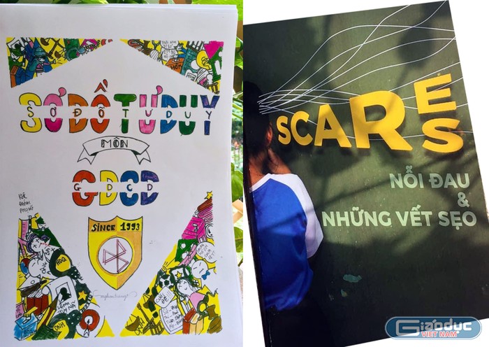Những cuốn sách về kỹ năng sống mà học sinh của cô Trang đã làm. Ảnh: NVCC.