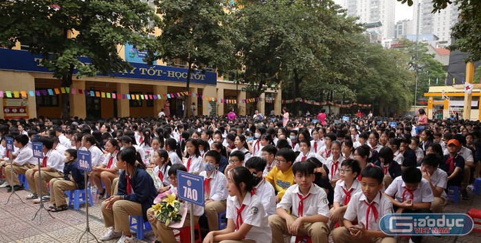 Thầy Cường cho biết: &quot;Hàng năm Trường Trung học cơ sở Thái Thịnh có khá nhiều học sinh thi vào chuyên”. Ảnh: NVCC.