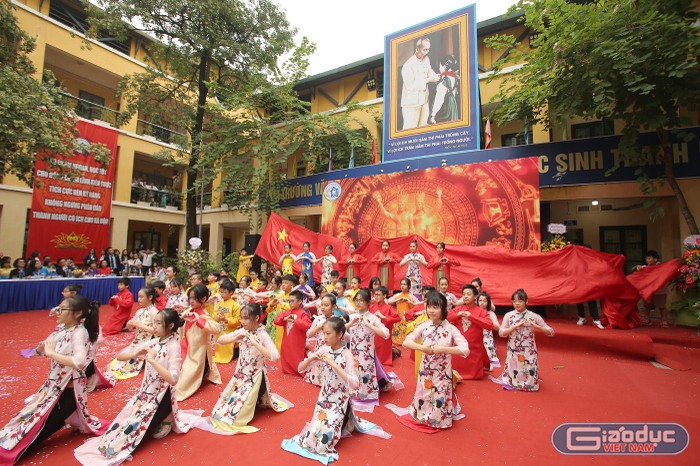 Các em học sinh Trường Trung học cơ sở Thái Thịnh (Đống Đa, Hà Nội). Ảnh minh họa: NVCC.