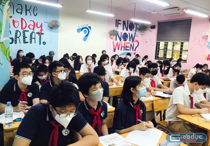 Học sinh Trường Trung học cơ sở Thái Thịnh trong tiết dạy thực nghiệm. Ảnh: NVCC.
