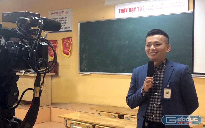 Nhà giáo Lê Hoài Quân – Phó hiệu trưởng Trường Trung học cơ sở Huy Văn (Đống Đa, Hà Nội). Ảnh: NVCC.