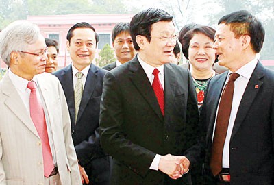 Chủ tịch nước Trương Tấn Sang đến thăm cán bộ, giảng viên, học viên Học viện Chính trị - Hành chính quốc gia Hồ Chí Minh.
