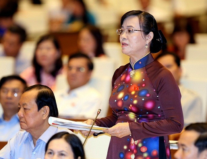 Đại biểu Nguyễn Thị Quyết Tâm (đoàn TP.HCM), người thường xuyên có những phát biểu sắc sảo được nhiều cử tri đánh giá cao. Ảnh: TTBC.