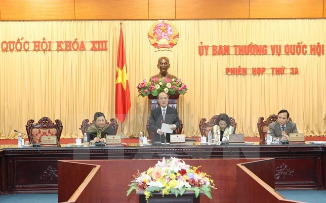 Chủ tịch Quốc hội Nguyễn Sinh Hùng nhấn mạnh, cần nhận thức sâu sắc đây là sự kiện đối ngoại có ý nghĩa chính trị, xã hội quan trọng với quy mô lớn, mang tính toàn cầu tổ chức tại Việt Nam. Ảnh: TTXVN.