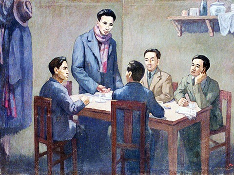 Hội nghị thành lập Đảng Cộng sản Việt Nam 1930. ảnh: bao tang lich su.