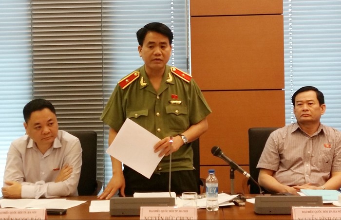 Thiếu tướng Nguyễn Đức Chung - Giám đốc Công an Hà Nội không ủng hộ &quot;quyền im lặng&quot;. ảnh: Ngọc Quang.