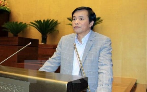 Ông Nguyễn Hạnh Phúc trình bày dự kiến chương trình giám sát của Quốc hội sáng 9/6. ảnh: TTXVN.